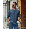 image:imageCOOFANDY Mens Waffle Long Sleeve Shirt Crew Neck Cotton Blend Basic T ShirtIndigo