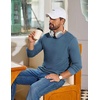 image:imageCOOFANDY Mens Waffle Long Sleeve Shirt Crew Neck Cotton Blend Basic T ShirtIndigo