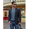 image:imageCOOFANDY Mens Waffle Long Sleeve Shirt Crew Neck Cotton Blend Basic T ShirtIndigo