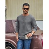 image:imageCOOFANDY Mens Waffle Long Sleeve Shirt Crew Neck Cotton Blend Basic T ShirtMedium Gray