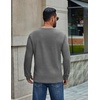 image:imageCOOFANDY Mens Waffle Long Sleeve Shirt Crew Neck Cotton Blend Basic T ShirtMedium Gray