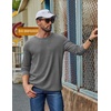 image:imageCOOFANDY Mens Waffle Long Sleeve Shirt Crew Neck Cotton Blend Basic T ShirtMedium Gray