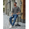 image:imageCOOFANDY Mens Waffle Long Sleeve Shirt Crew Neck Cotton Blend Basic T ShirtMedium Gray