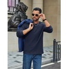 image:imageCOOFANDY Mens Waffle Long Sleeve Shirt Crew Neck Cotton Blend Basic T ShirtNavy Blue