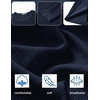 image:imageCOOFANDY Mens Waffle Long Sleeve Shirt Crew Neck Cotton Blend Basic T ShirtNavy Blue