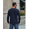 image:imageCOOFANDY Mens Waffle Long Sleeve Shirt Crew Neck Cotton Blend Basic T ShirtNavy Blue