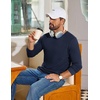 image:imageCOOFANDY Mens Waffle Long Sleeve Shirt Crew Neck Cotton Blend Basic T ShirtNavy Blue