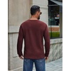 image:imageCOOFANDY Mens Waffle Long Sleeve Shirt Crew Neck Cotton Blend Basic T ShirtWine Red