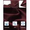 image:imageCOOFANDY Mens Waffle Long Sleeve Shirt Crew Neck Cotton Blend Basic T ShirtWine Red
