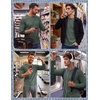 image:imageCOOFANDY Mens Waffle Long Sleeve Shirt Crew Neck TShirts Cotton Tee ShirtsArmy Green