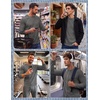 image:imageCOOFANDY Mens Waffle Long Sleeve Shirt Crew Neck TShirts Cotton Tee ShirtsDark Grey