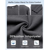 image:imageCOOFANDY Mens Waffle Long Sleeve Shirt Crew Neck TShirts Cotton Tee ShirtsDark Grey
