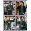 image:imageCOOFANDY Mens Waffle Long Sleeve Shirt Crew Neck TShirts Cotton Tee ShirtsGreen