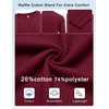 image:imageCOOFANDY Mens Waffle Long Sleeve Shirt Crew Neck TShirts Cotton Tee ShirtsWine Red