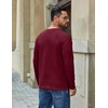 image:imageCOOFANDY Mens Waffle Long Sleeve Shirt Crew Neck TShirts Cotton Tee ShirtsWine Red