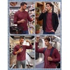 image:imageCOOFANDY Mens Waffle Long Sleeve Shirt Crew Neck TShirts Cotton Tee ShirtsWine Red