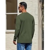 image:imageCOOFANDY Mens Waffle Long Sleeve Shirt Crewneck T Shirt Casual Pullover TeeArmy Green