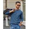 image:imageCOOFANDY Mens Waffle Long Sleeve Shirt Crewneck T Shirt Casual Pullover TeeBlue