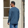 image:imageCOOFANDY Mens Waffle Long Sleeve Shirt Crewneck T Shirt Casual Pullover TeeBlue