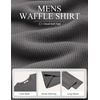 image:imageCOOFANDY Mens Waffle Long Sleeve Shirt Crewneck T Shirt Casual Pullover TeeDark Gray