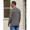 image:imageCOOFANDY Mens Waffle Long Sleeve Shirt Crewneck T Shirt Casual Pullover TeeDark Gray