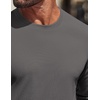 image:imageCOOFANDY Mens Waffle Long Sleeve Shirt Crewneck T Shirt Casual Pullover TeeDark Gray