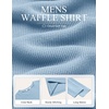 image:imageCOOFANDY Mens Waffle Long Sleeve Shirt Crewneck T Shirt Casual Pullover TeeLight Blue
