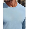 image:imageCOOFANDY Mens Waffle Long Sleeve Shirt Crewneck T Shirt Casual Pullover TeeLight Blue