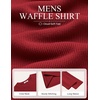 image:imageCOOFANDY Mens Waffle Long Sleeve Shirt Crewneck T Shirt Casual Pullover TeeRed