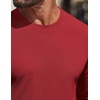 image:imageCOOFANDY Mens Waffle Long Sleeve Shirt Crewneck T Shirt Casual Pullover TeeRed