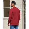image:imageCOOFANDY Mens Waffle Long Sleeve Shirt Crewneck T Shirt Casual Pullover TeeRed