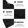image:imageCOOFANDY Mens Waffle Long Sleeve Shirts Casual Crew Neck T Shirt Soft TeesAll Black