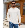 image:imageCOOFANDY Mens Waffle Long Sleeve Shirts Casual Crew Neck T Shirt Soft TeesAll White