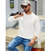image:imageCOOFANDY Mens Waffle Long Sleeve Shirts Casual Crew Neck T Shirt Soft TeesAll White