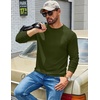 image:imageCOOFANDY Mens Waffle Long Sleeve Shirts Casual Crew Neck T Shirt Soft TeesArmy Green