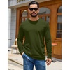 image:imageCOOFANDY Mens Waffle Long Sleeve Shirts Casual Crew Neck T Shirt Soft TeesArmy Green