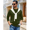 image:imageCOOFANDY Mens Waffle Long Sleeve Shirts Casual Crew Neck T Shirt Soft TeesArmy Green