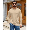 image:imageCOOFANDY Mens Waffle Long Sleeve Shirts Casual Crew Neck T Shirt Soft TeesBeige