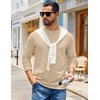 image:imageCOOFANDY Mens Waffle Long Sleeve Shirts Casual Crew Neck T Shirt Soft TeesBeige