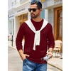 image:imageCOOFANDY Mens Waffle Long Sleeve Shirts Casual Crew Neck T Shirt Soft TeesBurgundy