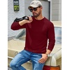 image:imageCOOFANDY Mens Waffle Long Sleeve Shirts Casual Crew Neck T Shirt Soft TeesBurgundy
