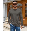 image:imageCOOFANDY Mens Waffle Long Sleeve Shirts Casual Crew Neck T Shirt Soft TeesDark Grey