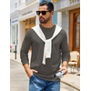 image:imageCOOFANDY Mens Waffle Long Sleeve Shirts Casual Crew Neck T Shirt Soft TeesDark Grey