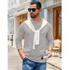 image:imageCOOFANDY Mens Waffle Long Sleeve Shirts Casual Crew Neck T Shirt Soft TeesLight Grey