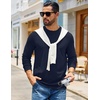 image:imageCOOFANDY Mens Waffle Long Sleeve Shirts Casual Crew Neck T Shirt Soft TeesNavy Blue