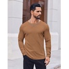 image:imageCOOFANDY Thermal Shirts for Men Heavyweight Long Sleeve T Shirt Casual Basic Shirts Stretch Crew Neck UndershirtsCamel
