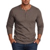 image:imageCOOFANDY Henley Shirts for Men Long Sleeve T Shirts Textured Casual Stretch Fashion Pullover Lightweight Fall TopsBrown