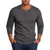 image:imageCOOFANDY Henley Shirts for Men Long Sleeve T Shirts Textured Casual Stretch Fashion Pullover Lightweight Fall TopsDark Grey