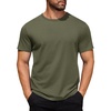 image:imageCOOFANDY Mens Cotton TShirt Short Sleeve Crew Neck Tee Shirts Casual Solid Basic TopsArmy Green