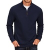 image:imageCOOFANDY Mens Fleece Quarter Zip Pullover Long Sleeve Mock Neck SweatshirtSolid Deep Blue